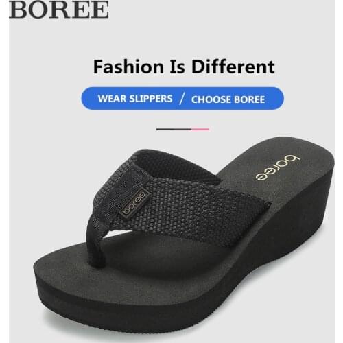 Boree Flip Flops Women Solid Color 2020 Summer Slippers Ladies Shoes Indoor Outdoor Flip-flops Beach Shoes Female pantoufle