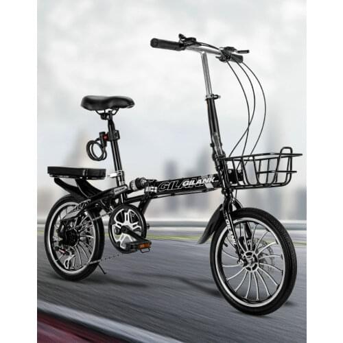 Special Offer 16-Inch Folding Small Wheel Bicycle 6-Speed Double Disc Brake Commuter Bicycle Portable Compact Leisure Riding