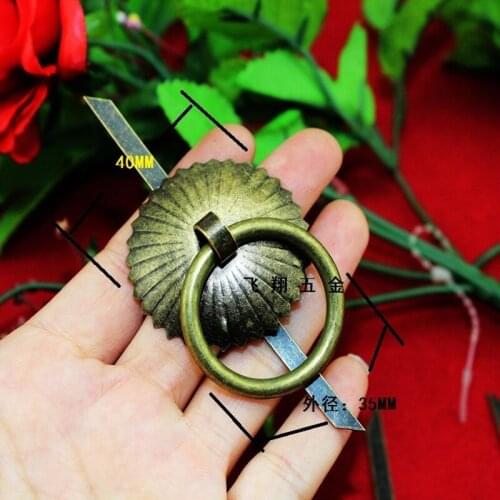 UNILOCKS 50 Pieces Antique Bronze Single-hole handle Drawer Cabinet Desk Door Pull Handle Knob Furniture Hardware Ring Handles