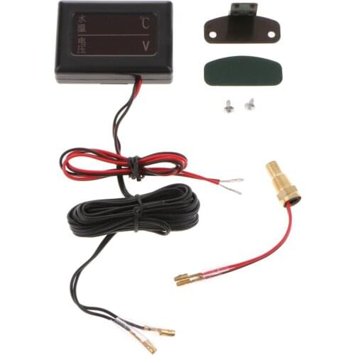 Universal Car Motor Water Temp &Voltmeter Gauge Meter with Sensor