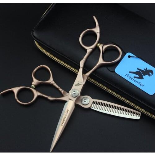 Japan 6 inch hair scissors crocodile handle non-slip hairdressing salon barber scissors set hair cutting+thinning shears