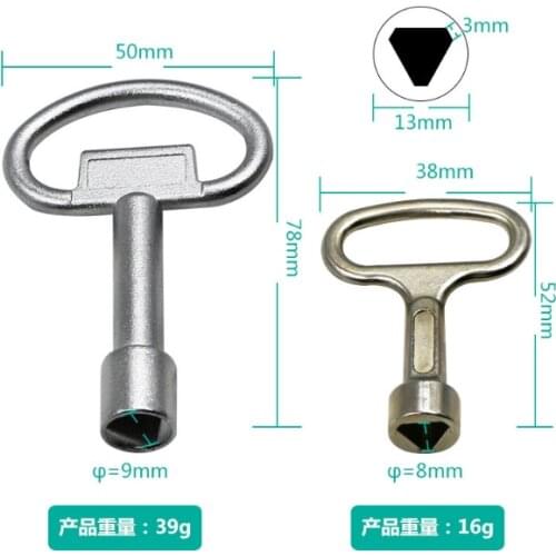 1PC Tap Water Valve Triangle Wrench Cabinet Elevator Door Key Zinc Alloy Hand Tool