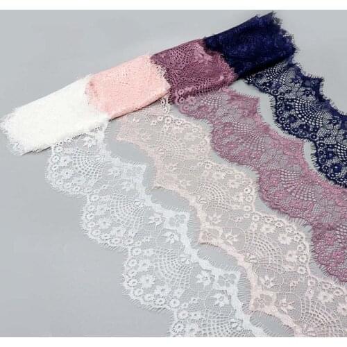 1Pack/3Yards Lace Fabric Polyester Filament Pure Color Flower Embroidered DIY Handmade Multipurpose Ribbons Trim