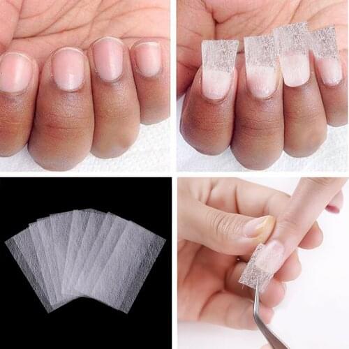 10 Fiber Glass Nail Extension for UV Gel Building French Manicure Acrylic Fiberglass Non-Woven Nail Form DIY Nail Art Accesories