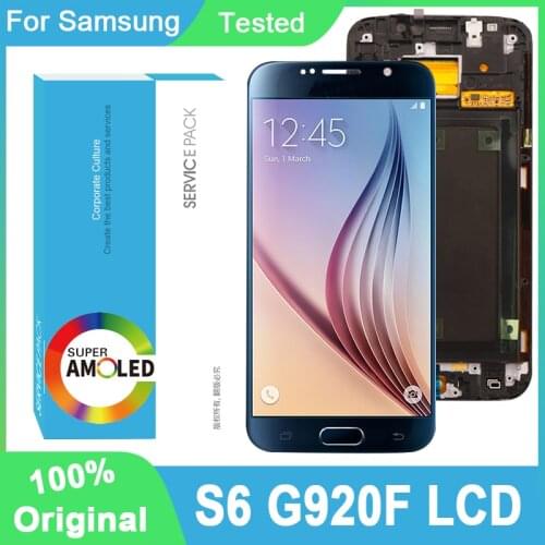 100% Original 5.1'' Super AMOLED Display Touch Screen Digitizer Assembly For Samsung Galaxy S6 G920 SM-G920F G920F G920F