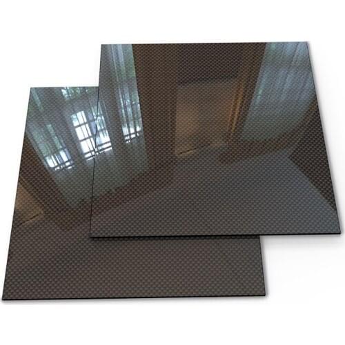 165MM X165MM Glossy Surface Pure Carbon Fiber Panel Board 0.25mm-6mm Thickness Composite Hardness Material