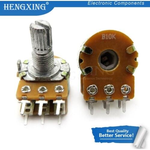 5pcs/lot B1K B2K B5K B10K B20K B50K B100K B500K B1M 6Pin Shaft WH148 Potentiometer 1K 2K 5K 10K 20K 50K 100K 500K 1M