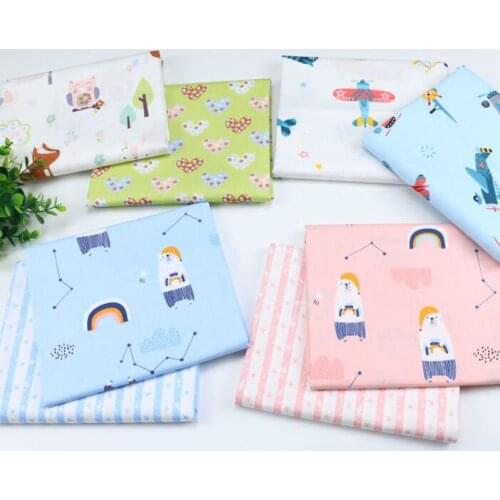 50*160cm Cartoon Baby Cotton Twill Fabric Printed Cotton Cloth For DIY Sewing Patchwork Cloth Sheet Fabric D20