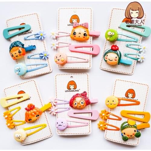 Girls' Acrylic BB Clip Net Red Hot Girls' Hairpin Hair Accessories Combination Set Childrens Day Gift Flower Hairpin