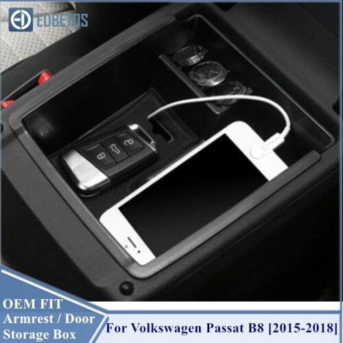 For VW Passat B8 Sedan Variant Alltrack 2015-2018 Accessories Car Central Armrest Storage Box Auto Container Glove Organizer