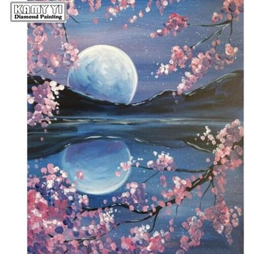 5D DIY Diamond embroidery Cross stitch Moon tree Full Square/Round Diamond mosaic Diamond painting decoration HYY