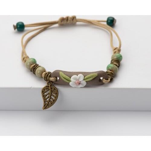 Ancients Handmade Ceramic Beads Charm Gift Womens Bracelet Fashion Jewelry Free Shipping #GY564