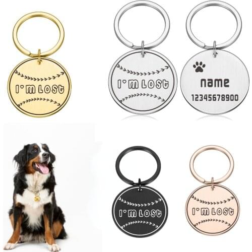 Engraved Dog Tag Pet ID Tags Personalized Necklace Custom Tag Dog Accessories Cat Name Tags Pet Collar Id Tags Free Engraving