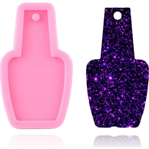 Shiny Polish Bottle Silicone Molds DIY Resin Epoxy Keychains Mould for Jewelry Key Ring Pendant Decoration Chocolate Candy Mold