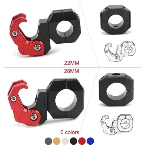 CNC Universal 22MM 28MM Motorcycle Luggage Helmet Hook Double Claw Bottle Carrier Hanger Bag Tool Holder Scooter Motor Accessory