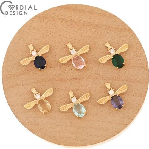 Cordial Design 50Pcs 21*23MM Jewelry Accessories/CZ Charms/Connectors/Hand Made/Earring Findings/DIY Making/Crystal Pendant