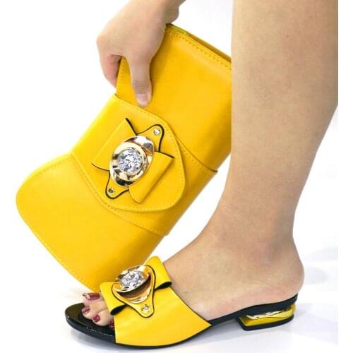 Doershow beautiful Shoes and Bag Set African Sets 2020Italian Shoe Bag Set Decorated with Rhinestone High Quality! SGC1-3