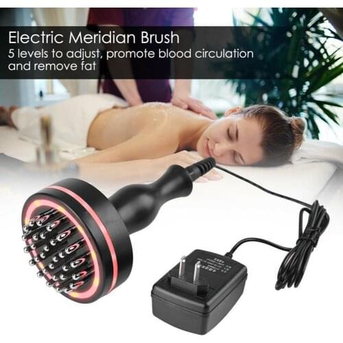 Electric Meridian Brush US Standard Infrared Body Massager Scraping Therapy Massage Pain Relief Slimming Guasha Brush