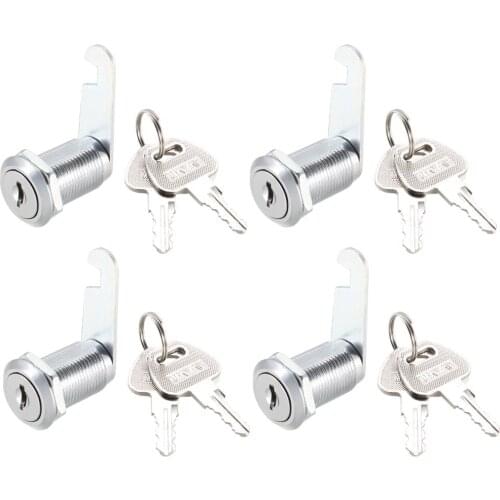 Uxcell Cam Locks 30mm Cylinder Length Fit Up to 7/8-inch Thick Panel Keyed Alike 4Pcs