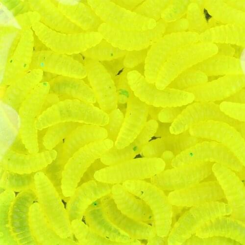 HENGJIA 50pcs 2cm/0.3g Maggot Insect Soft Baits Worms Smell Fishing Lure Bread Bionic Grubs Fishing