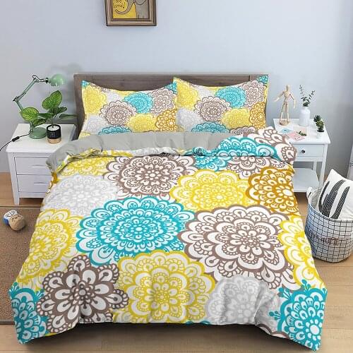 3D Printing Bedding Set Mandala Duvet Cover With Pillowcase Quilt Cover Queen King Comfortable Healthy Kids Bed