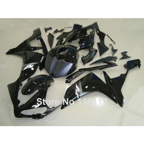 Injection molding perfect fit for YAMAHA YZF R1 2007 2008 fairing kit YZF-R1 07 08 all glossy black full fairings set CF44
