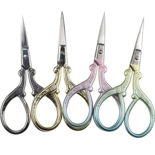 Small Tailor Scissors Cross Stitch Sewing Tools Home Paper-cut Scissors Sharp Shears Women Silver Handcraft Sewing Accessories