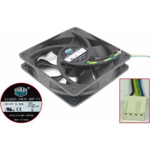 Cooler Master A12025-20CB-4BP-C1 DC 12V 0.36A 120x120x25mm 4-wire Server Cooling Fan