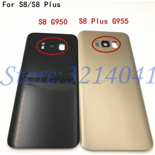 Original Back Glass For Samsung Galaxy S8 G950 G950F & S8 Plus G955 G955F Battery Cover Rear Door Housing with Camera Lens+Logo