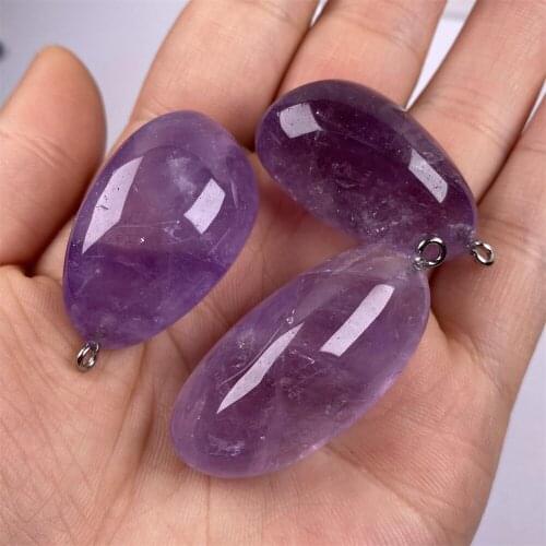 Natural Semi Precious Stone Pendant Infinity Amethysts Making Necklaces Bracelets And Earrings For DIY 25x45mm