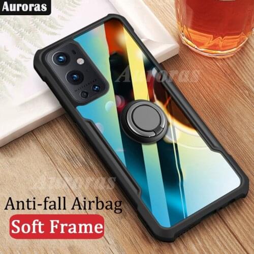 Auroras For OnePlus 9 Pro Case Anti-fall Airbag Case Shockproof With Ring Soft Frame Cover For One Plus 9 Case