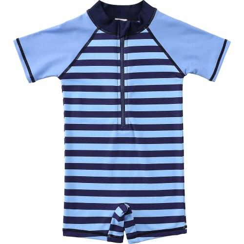 Wishere One-piece Swimsuit Striped Style Swimwear Baby Boy UPF Swimming Suit UV Sun Protection Beach Costume