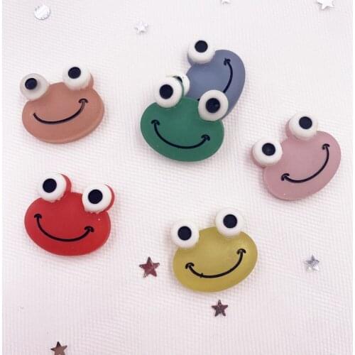 Mix Resin Kawaii Colorful 3D Frog Flatback Cabochon Stone 10PCS Scrapbook DIY Decor Home Figurine Crafts OH381