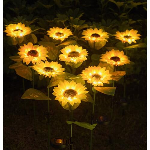 LED Solar Sunflower Lamps Solar Light Decorative Lights Outdoor Garden Lawn Lamp Patio Porch Backyard Garden Decoration