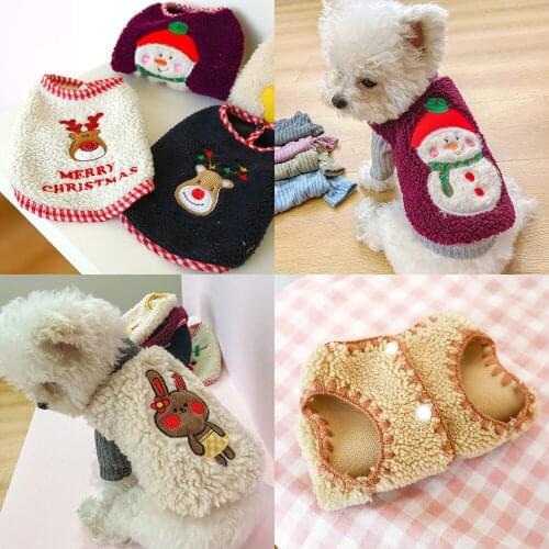 Winter Dog Vest Coat Christmas Dog Clothes Cat Pet Clothing Xmas Dog Outfit Garment Yorkies Pomeranian Poodle Schnauzer Costume