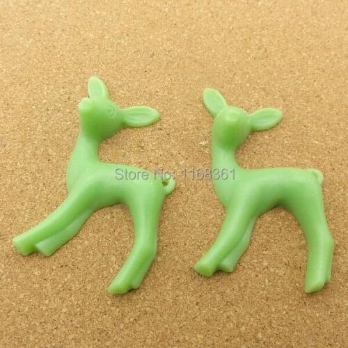 1pcs/lot Flat back resin simulation green Sika deer 43mm Cabochons Scrapbook for DIY phone case decoration C117-3