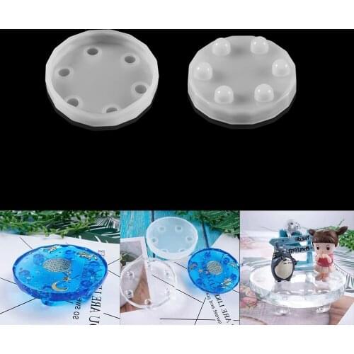 1Pcs Irregular Tray Silicone Mold Ball Shape Coaster Round UV Epoxy Resin Mould for DIY Crafts Jewelry Decoration Making Tools