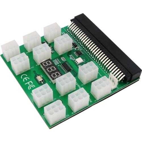 1200W PSU Power Module Breakout Board Adapter 12 Ports ATX 6 Pin Output for DPS-800GB 1200FB 1200QB for GPU Mining Bitcoin