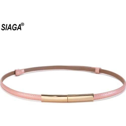 2020 New Design Slim Belt Female Style Skirt Decorative Real Genuine Leather Waistband Belt for Girls 1.0cm Width AK012