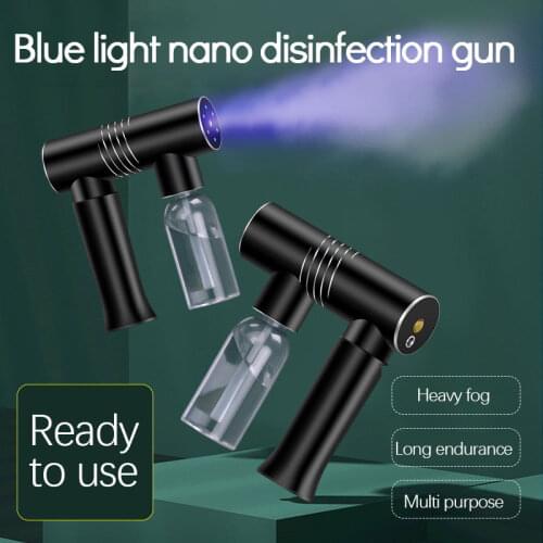 250ml Portable Electric Sanitizer Sprayer Blue Light Nano Steam Spray Gun Usb Charging Home Office Disinfection Machine Atomizer