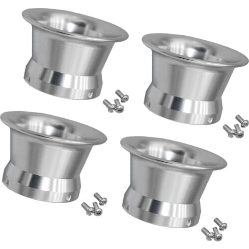 4x 50mm Motorbike Air Filter Cup For 24-30mm Carb Interface Silver