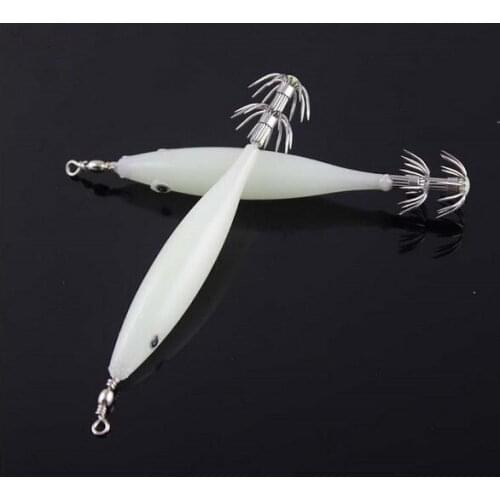 5pcs/lot Luminous Vivid Lifelike Simulation Squid Hook Fishing Tackle Lures Squid Jig Lures with Hook 7.5cm 2.9g Fish Hook