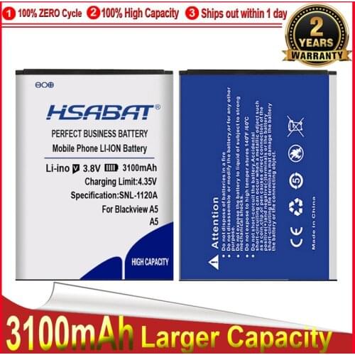 HSABAT 3100mAh Battery for Blackview A5 Mobile Phone Batteries Bateria Baterij