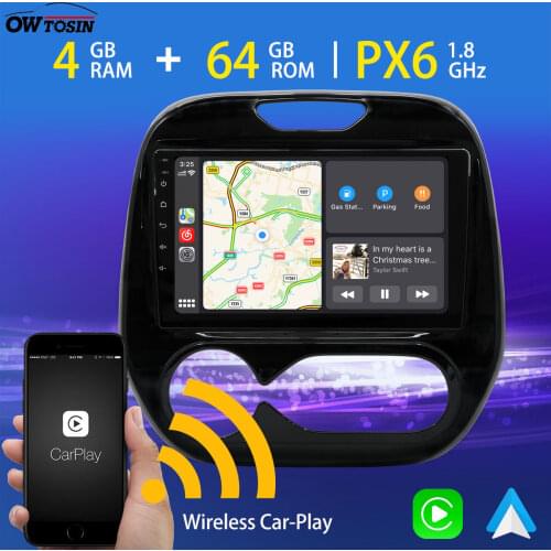 Android 10 Car Multimedia Player PX6 4GB+64GB For Renault Captur Auto Stereo GPS Navigation Radio TDA7850 Wireless Carplay HDMI