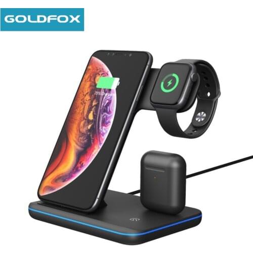 3 in 1 Wireless Charger For Apple Watch Charger Dock 15W Fast Wireless Charging Stand For iPhone XS Max 8 11 Xiaomi for Airpods