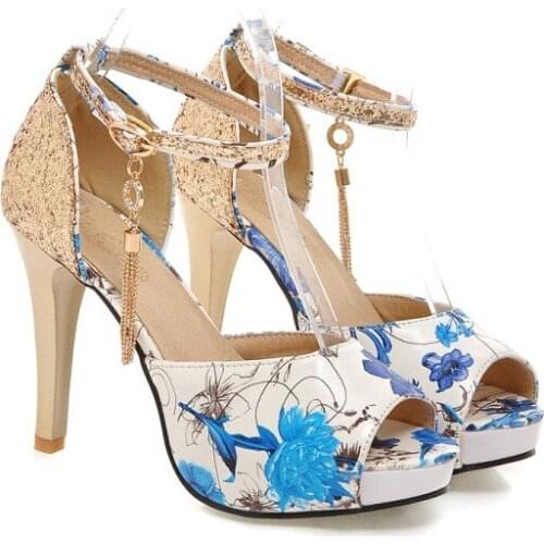 Big Size 9 10 11-16 ladies summer platform sandals women shoes woman Metal trim side empty rubber doodle fish mouth