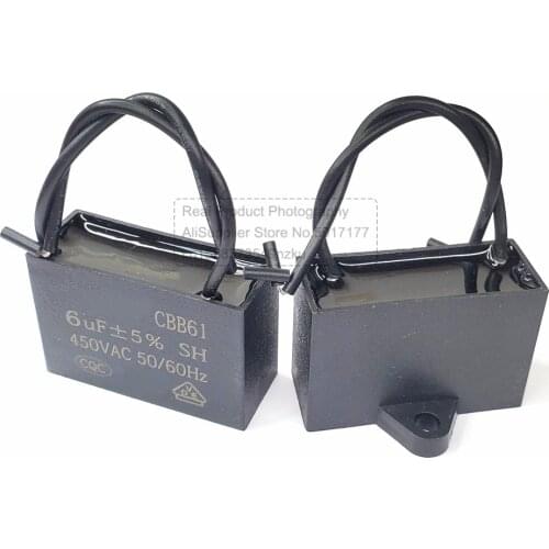 CBB61 450V Fan Motor Running Rectangle Capacitor Ceiling 0.8UF 1UF 1.2UF 1.5UF 1.8UF 2UF 2.5UF 3UF 3.5UF 4UF 4.5UF 5UF 5.5UF 6UF