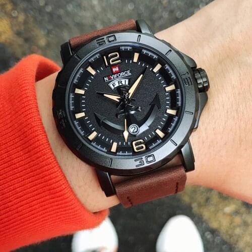 NAVIFORCE Mens Fashion Business Quartz Wristwatches Creative Sports Watches Men Luxury Brand Watch Clock Male Relogio Masculino