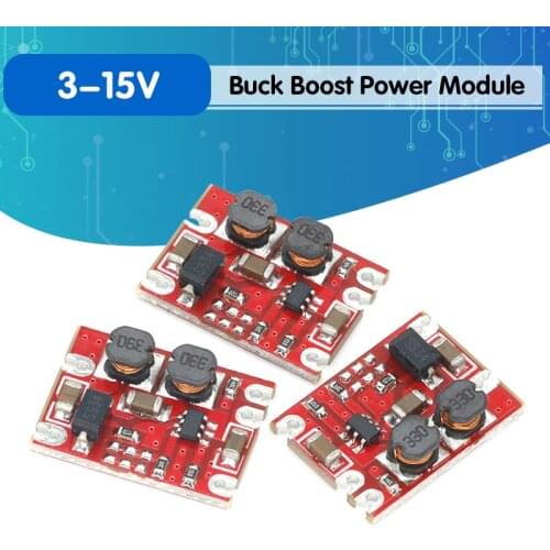 DC-DC Automatic Buck Boost Power Module Step Up and Down Board Input 3V-15V Output 3.3V/5V/4.2V/9V/12V Electronic DIY PCB