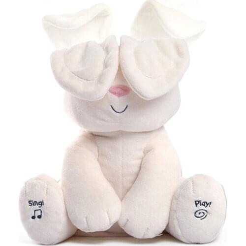 ChildrenS Electric Music Singing Rabbit Plush Doll Toy Cartoon Rabbit Comforting Doll Plush Toy Gift